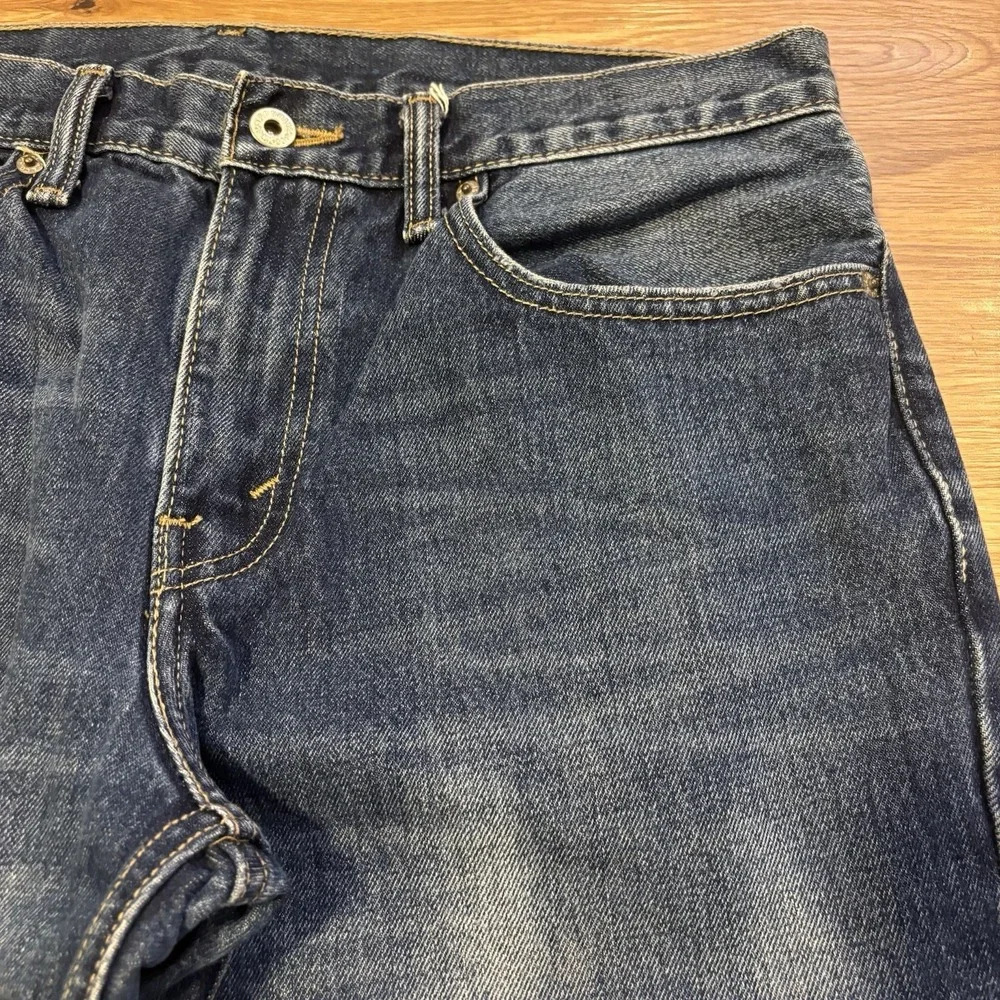 Levis 511‎ Jeans Men's 34x32 Slim Fit Medium Wash Crazy Fade Distresssing Casual